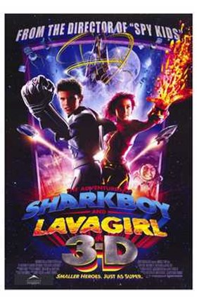 Framed Adventures of Shark Boy Lava Girl in 3- Print