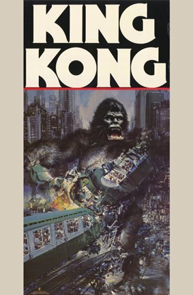 Framed King Kong Crushing Train II Print