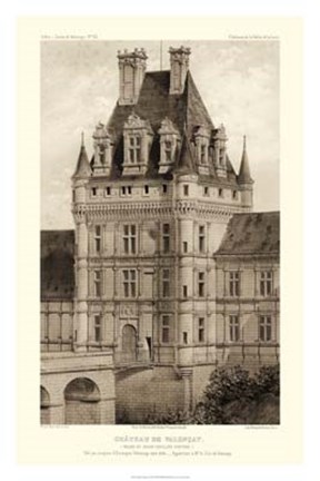 Framed Sepia Chateaux VIII Print