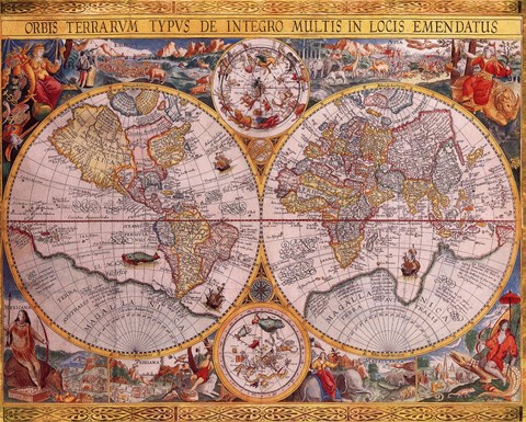 Framed Map - Orbis Terrarum Print