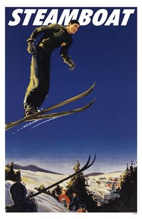 Framed Steamboat Ski Poster Print