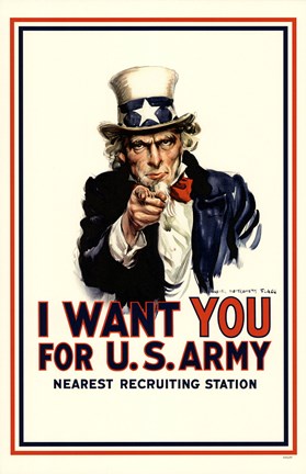 Framed I Want You For Us Army Print