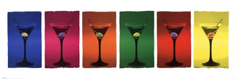 Framed Martini Glasses Pop Art Print