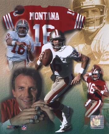 Framed Joe Montana - Legends of the Game Composite Print