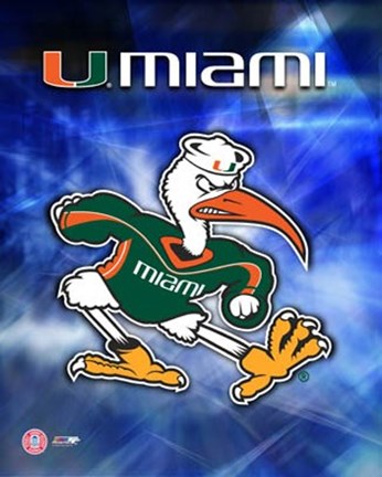 Framed Univ. of Miami Logo Print