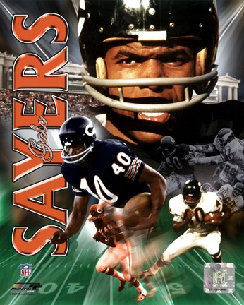 Framed Gale Sayers -LEGENDS COMP. Print