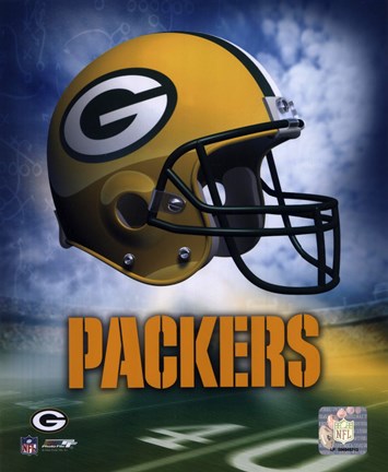 Framed Green Bay Packers Helmet Logo Print