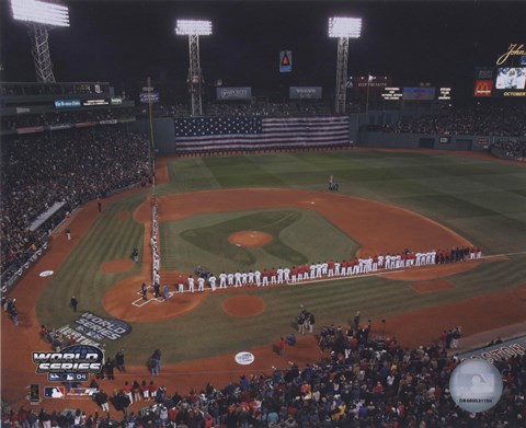 Framed 2004 World Series Opening Game National Anthem at Fenway Park, Boston Print