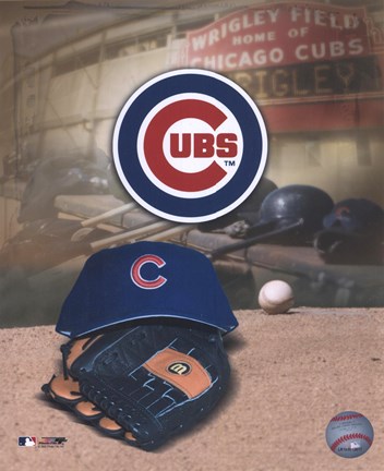 Framed Chicago Cubs - &#39;05 Logo / Cap and Glove Print