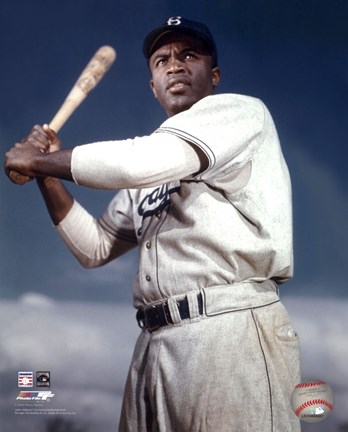 Framed Jackie Robinson - 1953 Posed Batting Print