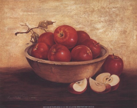 Framed Apples In Wood Bowl Print
