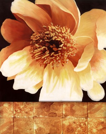Framed Magnolia Gold Tile I Print