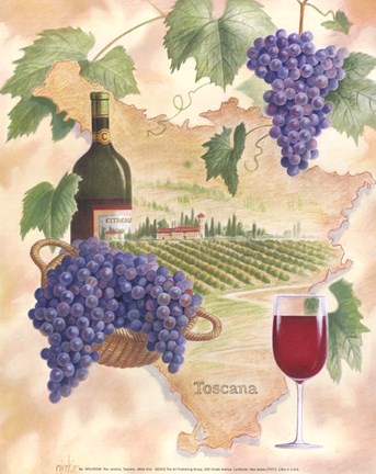 Framed Toscana - Bella Vino Print