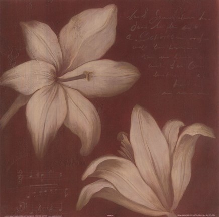Framed Tan Flowers II Print