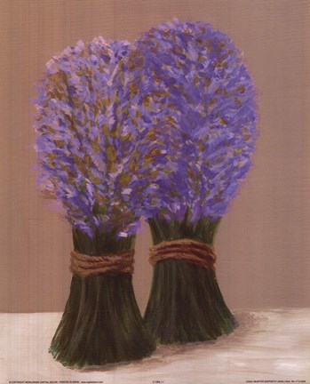 Framed Purple Flowers In String Print
