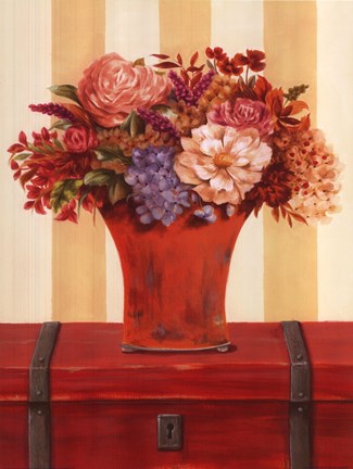 Framed Flowers In Vase On Trunk Print