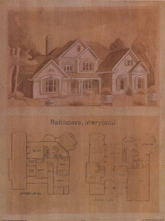 Framed Baltimore, Maryland House Print