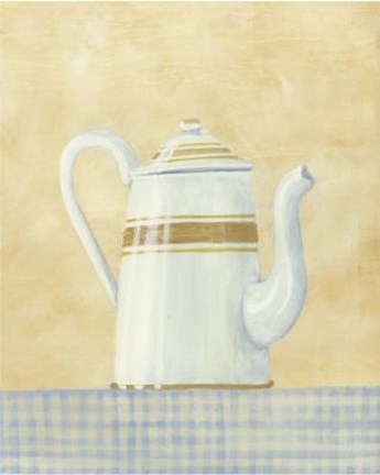 Framed White Brown Teapot Print