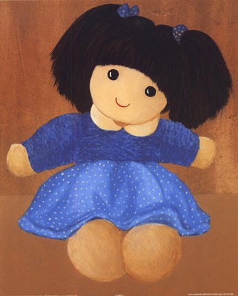 Framed Doll With Black Hair Pigtails Print