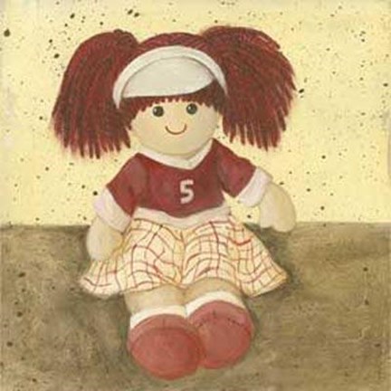 Framed Doll With Red Hair Pigtails Print