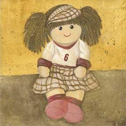 Framed Doll With Brown Hair Pigtails Print