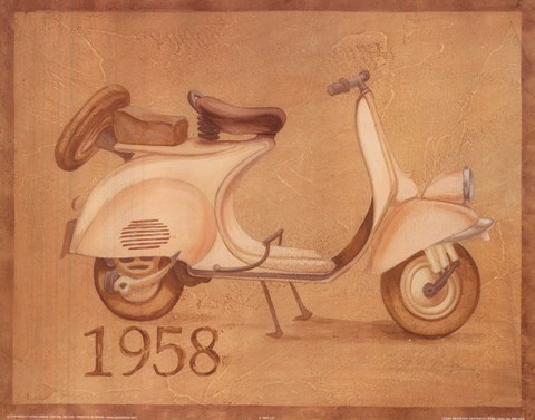 Framed 1958 Scooter Print