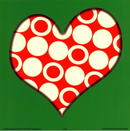 Framed Red Circled Heart Print