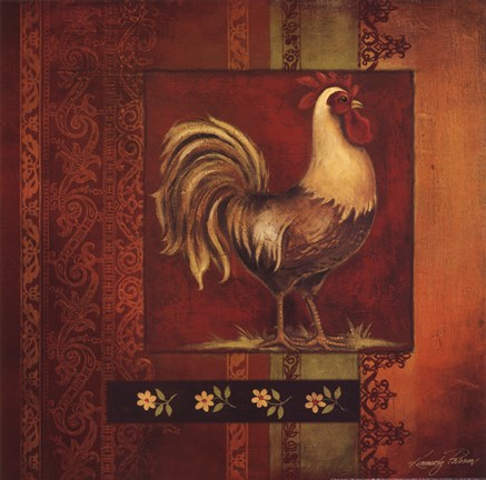 Framed Murano Rooster I Print