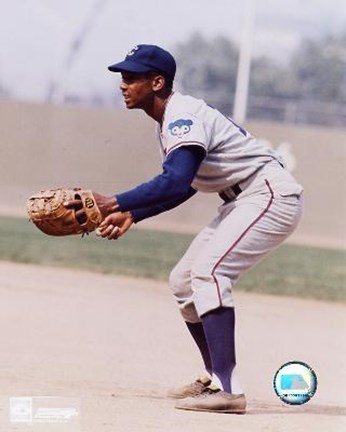 Framed Ernie Banks - Fielding Print