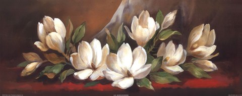 Framed Magnolia Blossoms I Print