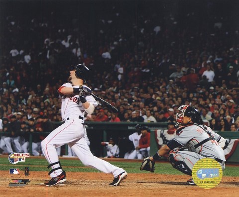 Framed Dustin Pedroia  -&#39;07 ALCS / Game 7 Home Run Print