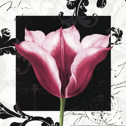 Framed Damask Tulip III Print