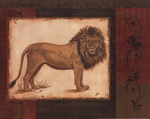 Framed Savanna Lion Print
