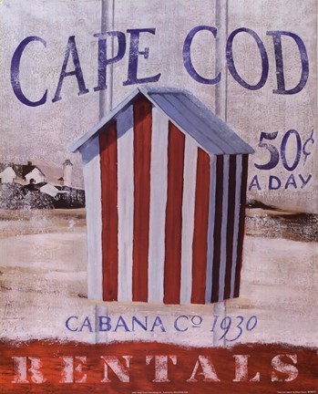 Framed Cape Cod Cabana Print
