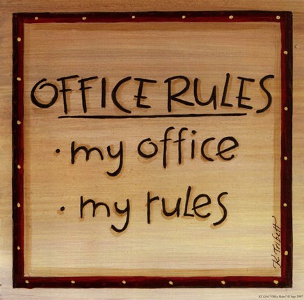 Framed Office Rules Print