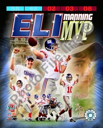 Framed Eli Manning SuperBowl XLII MVP Portrait Plus Print
