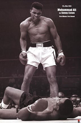 Framed Muhammad Ali - 1965 Against Sonny Liston 1st Round Knockout Print