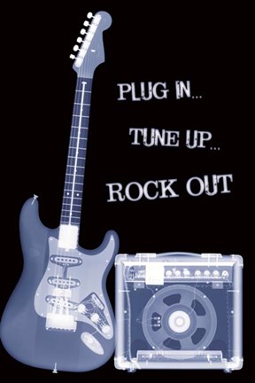 Framed Plug In Tune Up Rock Out Print