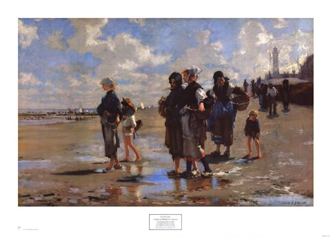 Framed Oyster Gatherers of Cancale Print