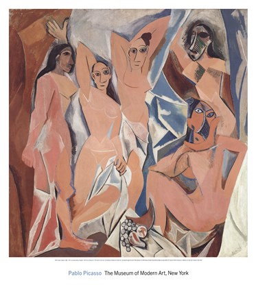 Framed Les demoiselles d&#39;Avignon Print