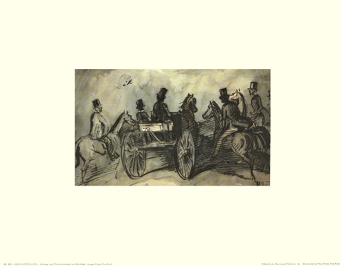 Framed Carriages and Horsemen Print