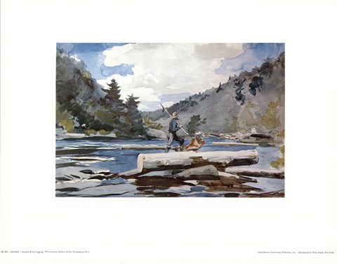 Framed Hudson River Logging Print