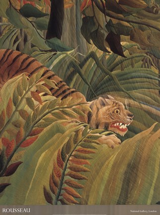 Framed Detail from &#39;Tiger in a Tropical Storm (Surprised!), 1891&#39; Print