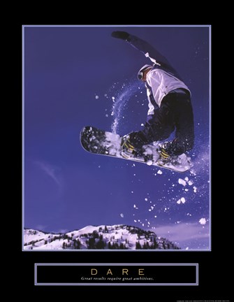 Framed Dare - Snowboarder Print