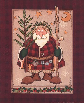 Framed Woodland Santa Print