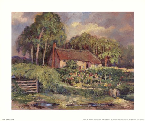 Framed Garden Cottage Print