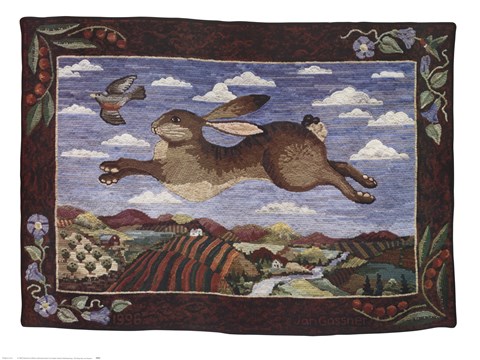Framed Flying Hare Print