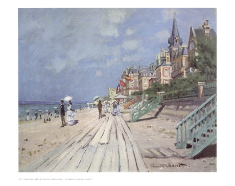 Framed Beach At Trouville Print