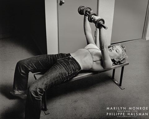 Framed Marilyn Monroe, Hollywood (with weights), c.1952 Print