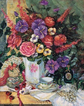 Framed Victorian Bouquet II Print